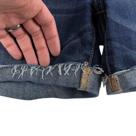 American Eagle Women’s Size 8 Midi Shorts Raw Folded Hem Stretch - Picture 4 of 8